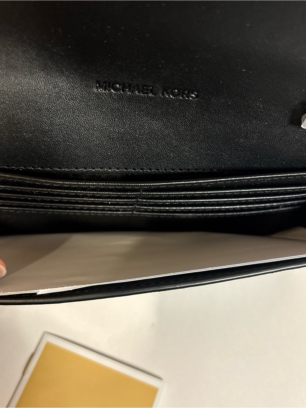 Michael Kors Carson Leopard Print Clutch with Black Trim & Gold Hardware - Picture 12 of 13
